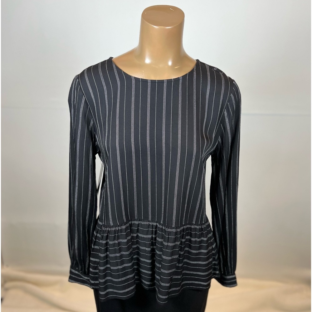 Loft Black & White Striped Shirt